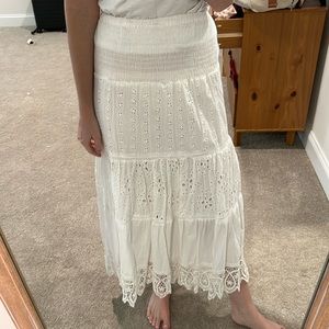 White eyelet lace maxi
